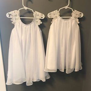 2 Adorable Toddler miniature bridesmaid dresses